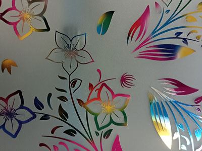 Verre dépoli à motifs artistiques