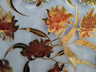 Verre dépoli à motifs artistiques