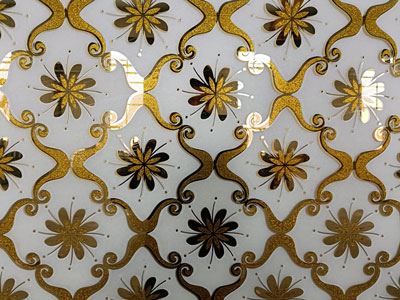 Verre dépoli à motifs artistiques