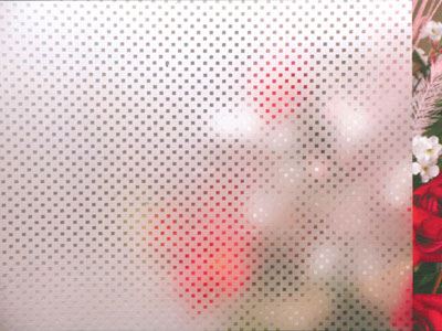 Verre dépoli acide aspect sablé avec motif