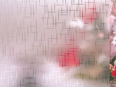 Verre dépoli acide aspect sablé avec motif