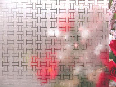 Verre dépoli acide aspect sablé avec motif