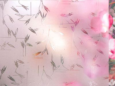 Verre dépoli acide aspect sablé avec motif