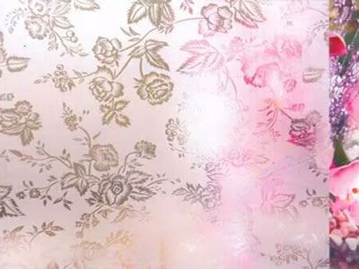 Verre dépoli acide aspect sablé avec motif