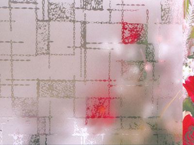 Verre dépoli acide aspect sablé avec motif