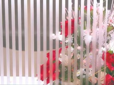 Verre dépoli acide aspect sablé avec motif