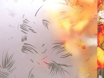 Verre dépoli acide aspect sablé avec motif