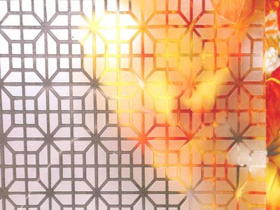 Verre dépoli acide aspect sablé avec motif