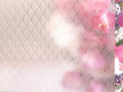 Verre dépoli acide aspect sablé avec motif