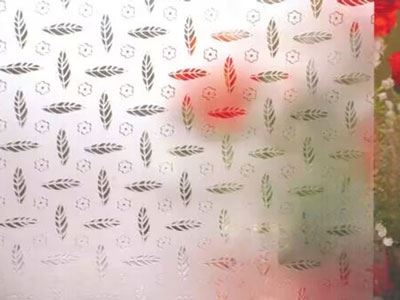 Verre dépoli acide aspect sablé avec motif