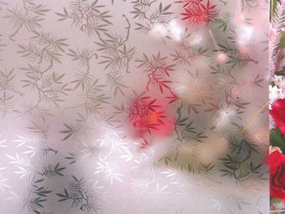 Verre dépoli acide aspect sablé avec motif